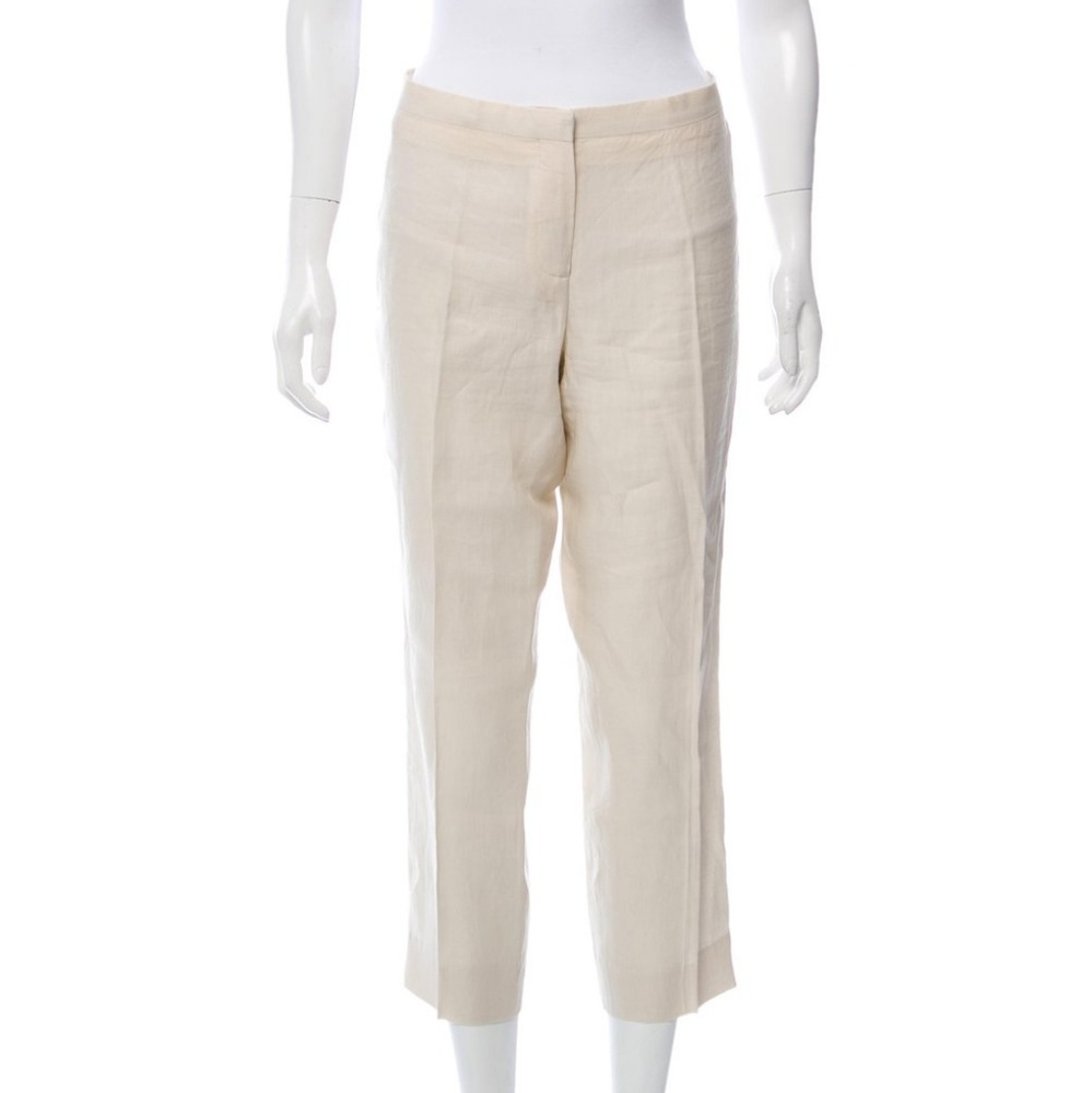 ✔SOLD: Prada Cropped Linen Pants - Cream